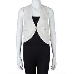 Pre Owned Chanel Cream Cashmere Vest S