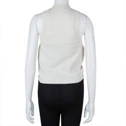 Pre Owned Chanel Cream Cashmere Vest S