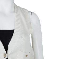 Pre Owned Chanel Cream Cashmere Vest S