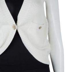 Pre Owned Chanel Cream Cashmere Vest S
