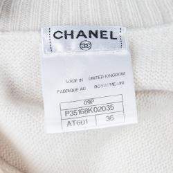 Pre Owned Chanel Cream Cashmere Vest S