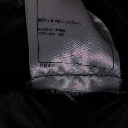 Pre Owned Chanel Black Leather Lace Up Detailed Short Skirt M