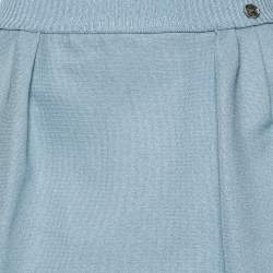 Pre Owned Chanel Light Blue Mesh Pleated Puff Skirt S