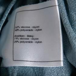 Pre Owned Chanel Light Blue Mesh Pleated Puff Skirt S