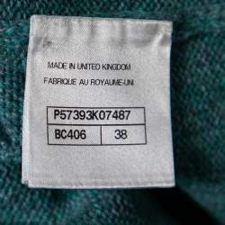 Chanel Turquoise Blue Cashmere Pearl Embellished Short Sleeve Dress M