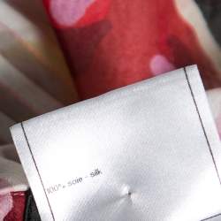 Pre Owned Chanel Multicolor Floral Print Silk Pleated and Button Front Sleeveless Top M