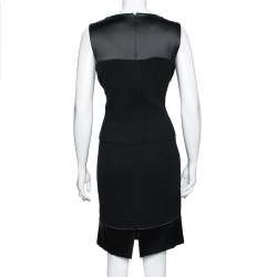 Chanel Black Textured Wool & Silk Trimmed Sleeveless Dress M