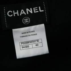 Chanel Black Textured Wool & Silk Trimmed Sleeveless Dress M