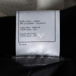 مملوكة مسبقًا Chanel Black Cotton & Silk Inset Neck Tie Detailed Dress M  