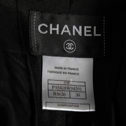 مملوكة مسبقًا Chanel Black Cotton & Silk Inset Neck Tie Detailed Dress M  