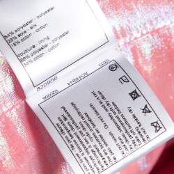 Pre Owned Chanel Pink Lurex Tweed Coat M 