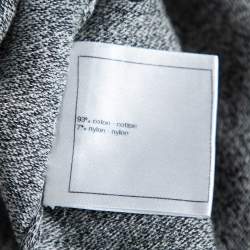 Chanel Grey Knit Embellished Detail V-Neck Dress M 