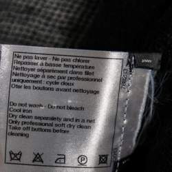 Pre Owned Chanel Monochrome Jacquard Wool Long Sleeve Sheath Dress M