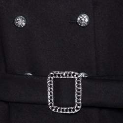 Pre Owned Chanel Black Cashmere Braided Trim Detail Double Breasted Coat M