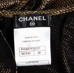 Chanel Gold Lurex Silk Pleated Sleeveless Top M