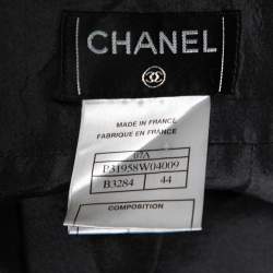 مملوكة مسبقًا Chanel Black Patterned Wool Mini Skirt L