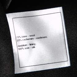 Pre Owned Chanel Black Wool Brooch Detail Cape M 
