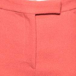 Chanel Pink Textured Wool Fringed Hem Detail Pants M 