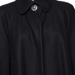 Chanel Black Wool Open Front Overcoat M