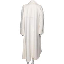 Chanel White Cashmere Open Front Overcoat M