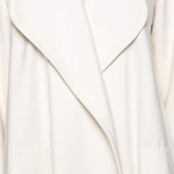 Chanel White Cashmere Open Front Overcoat M