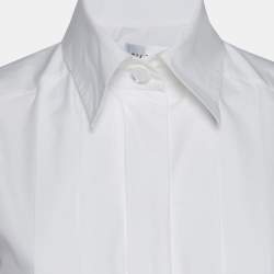 مملوكة مسبقًا Chanel White Cotton Button Front Sleeveless Shirt S