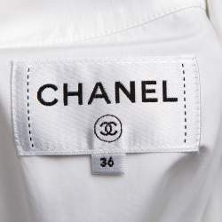 مملوكة مسبقًا Chanel White Cotton Button Front Sleeveless Shirt S