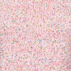 Chanel Pink Knit Sequin Embellished Crewneck Jumper S
