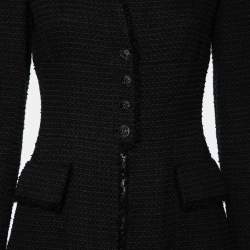 Chanel Black Tweed Flared Hem Long Sleeve Jacket M