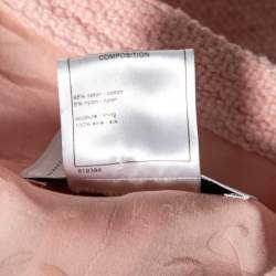 Chanel Pink Tweed Pocket Detail Button Front Jacket L