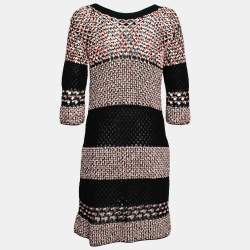 Chanel Multicolored Cotton & Silk Open Knit Dress S