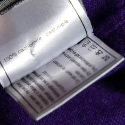 Pre Owned Chanel Purple Cashmere Crew Neck Long Sleeve Sweater S