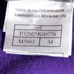 Pre Owned Chanel Purple Cashmere Crew Neck Long Sleeve Sweater S