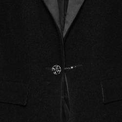 Pre Owned Chanel Black Textured Wool Long Sleeve Blazer M