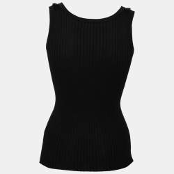 Chanel Black Knit Sleeveless Tank Top M 
