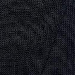 Pre Owned Chanel Black Textured Cotton Overlay Detail Skirt M