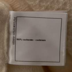 Chanel Cream Textured Cashmere Long Sleeve Sweater L