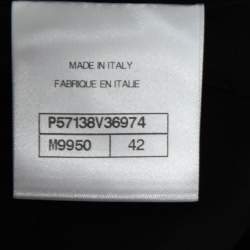 Chanel Black Tweed Pleat Trimmed Button Front Coat L