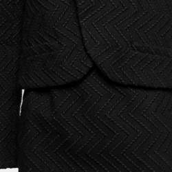 Chanel Black Patterned Wool Open Front Blazer & Pencil Skirt Set M