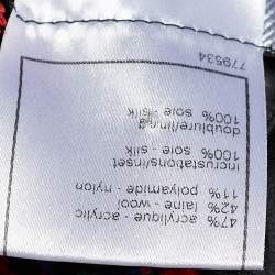 مملوكة مسبقًا معطف شانيل صوف نمط متعدد الألوان فينتدج مفتوح من الأمام بشراشيب مقاس كبير ( لارج )