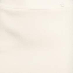 Pre Owned Chanel Cream Wool Pencil Skirt S