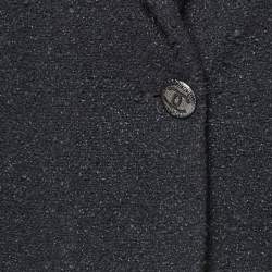 Pre Owned Chanel Black Tweed Long Sleeve Jacket M