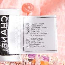 مملوكة مسبقًا Chanel Pink Lurex Cotton & Tweed Trimmed Sleeveless Top L