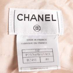 Chanel Pink Tweed Fringe Trimmed Short Skirt M