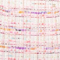 Chanel Pink Tweed Fringe Trimmed Short Skirt M