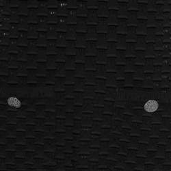 Pre Owned Chanel Black Textured Knit Pocket Front Button Front Dress M