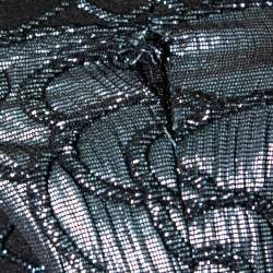 Pre Owned Chanel Navy Blue Stretch Jersey Camellia Embroidered Shorts L