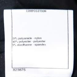 Pre Owned Chanel Navy Blue Stretch Jersey Camellia Embroidered Shorts L