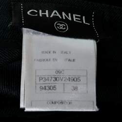 Pre Owned Chanel Navy Blue Denim Palazzo Pants M