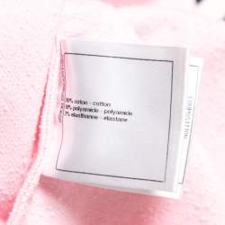 Pre Owned تي شيرت شانيل لا باوسا تريكو تيري وردي مقاس كبير (لارج)